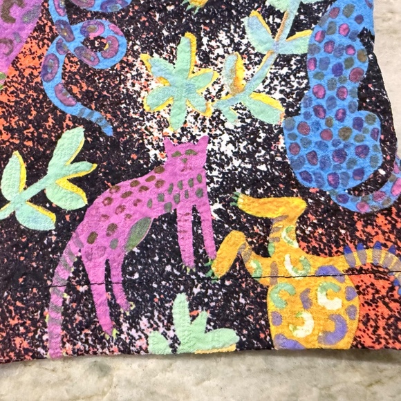 Bimba Y Lola Women's multicolor Sleeveless Blouse V-Neck Top with animal print L - Picture 7 of 13